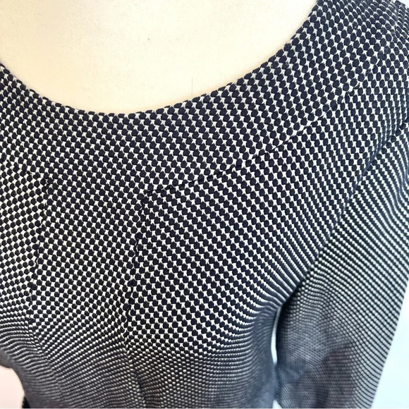 Boden Sarah Jacquard Hexagon Pattern Navy White Sheeth 3/4 Sleeve Dress Size 6 - Picture 16 of 16